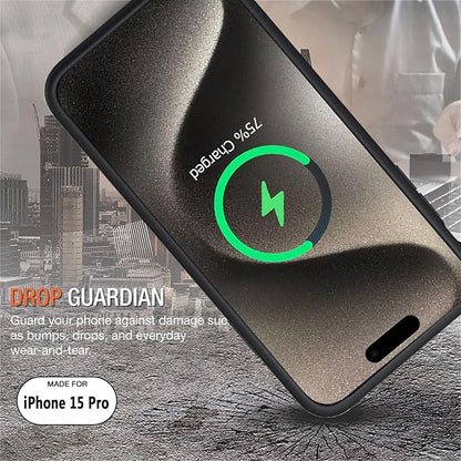 Battery Case for iPhone 15 Pro, 10000mAh Rechargeable Portable Charging Case with Wireless Charging, Compatible for iPhone 15 Pro (6.1 inch) with CarPlay, Extend Battery Pack Charger (Black)