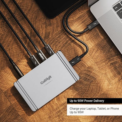 CalDigit E5 - Thunderbolt 5 Element 5 Hub - 9-Port, 4xThunderbolt 5/USB4 v2 Ports, 3xUSB-A & 2xUSB-C 10Gb/s Ports, Single 8K, Dual 6K/8K, or Dual 4K@240Hz Displays, 90W Charging, 0.8m Cable 180W PSU