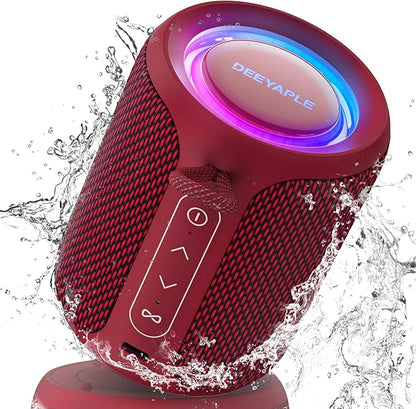 Bluetooth Speaker Wireless,IP67 Waterproof & Dustproof Portable Speaker with Lights,15W Loud Stereo Sound, 2500mAh Battery All Day Playtime, TWS Pairing, BT5.3, Home/Party/Outdoor/Beach (Blue)