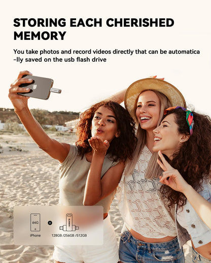 BLANBOK+ MFi Certified 512GB Flash Drive for iPhone Photo Stick, USB Thumb Drive Memory Stick High Speed USB Drive Photo Storage for iPhone USB Stick Compatible for iPhone/iPad/Android/PC, BLA233
