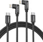 USB C to Lightning Cable [Apple MFi Certified] iPhone Charger Fast Charging 2Pack 10FT Long Nylon 90 Degree Type C iPhone Charger Cord Compatible with iPhone 14/13/12/11/XS/XR/X/8/iPad and More