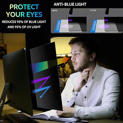 Peslv [2-Pack] 19 Inch Privacy Screen for Computer Monitor 5:4 Aspect Ratio, Eye Protection Anti Blue Light Glare Shield, 19inch Removable Black Blackout Anti Spy Desktop Security Private Filter