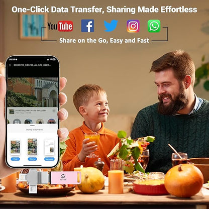 Photo-Storage-Stick 512GB Secure Auto Backup Photo Stick for All Devices | Smart Detection & Organization | Picture-Saver-Flash-Drive Easy-Photo & Video Memory-Backup-Thumb-Drive iPad-Backup-USB-Drive
