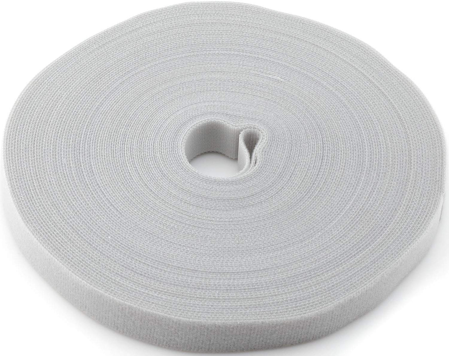 Saisn Reusable Fastening Tape Cable Ties 3/4 Inch Double Side Hook Roll (25 Yard, Grey)