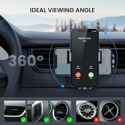 GUWEZ Car Phone Holder - Upgrade Clip Never Fall Air Vent Mount for iPhone Android Smartphone