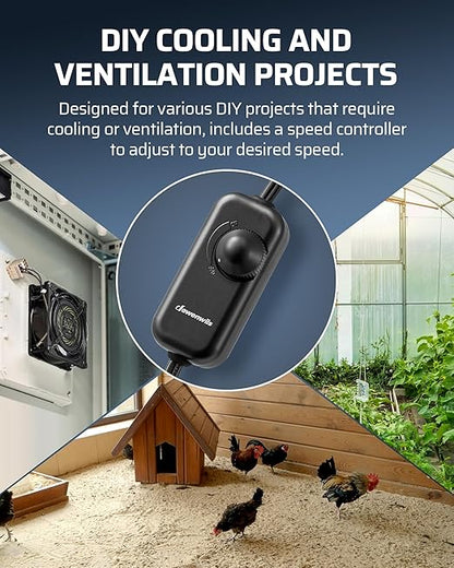 DEWENWILS Variable Speed Controller, 100-125V AC, 3 Sockets, DIY Cooling Ventilation Exhaust Projects for Radon, Duct, Hydroponic Fan, Mini Blower