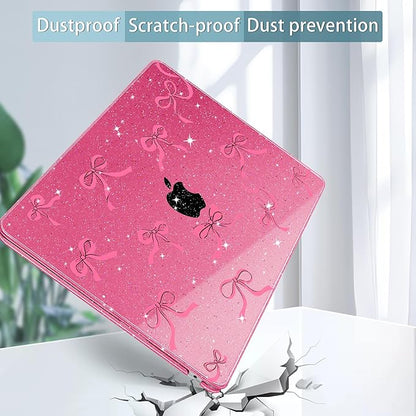 May Chen for MacBook Air 13.6 Inch Case 2025/2024/2023/2022 Release (Model A2681 A3113 A3240, M2 M3 M4 Chip) – Hard Shell Laptop Cover with Keyboard Cover & Screen Protector，Peach Bows
