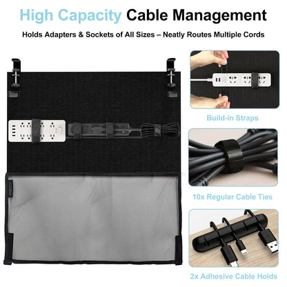 Under Desk Privacy Panel and Cable Management, 24" Felt Modesty Panel Kit
