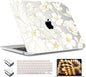 TWOLSKOO Compatible with M4 MacBook Air 13.6 inch Case 2025-2022 Release M4 A3240 M3 A3113 M2 A2681, Plastic Hard Shell & Keyboard Cover & Type C Adapter & Screen Protector, Gold Cherry Blossom