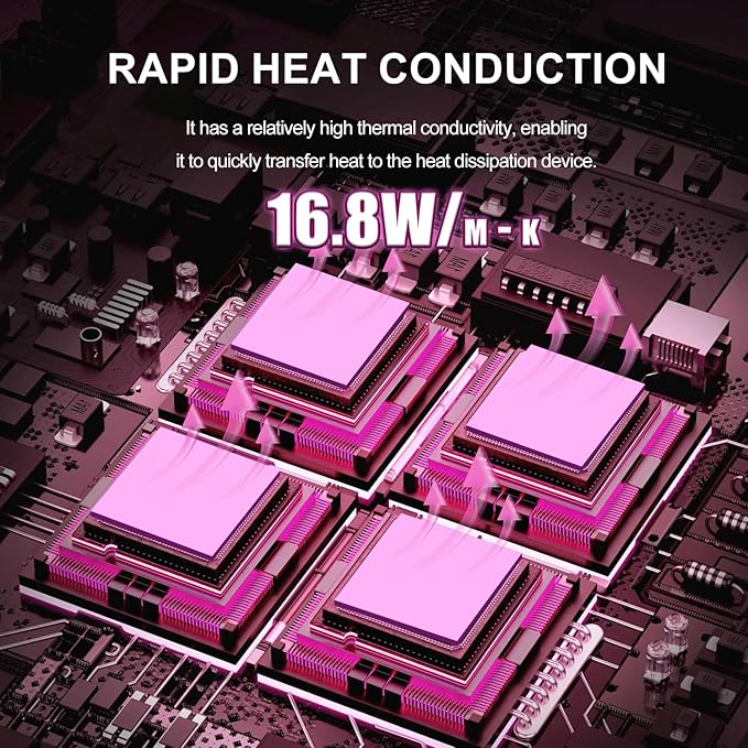 Maxtor Thermal Pad 16.8 W/mK,Thermal Pads for GPU/CPU/LED/Cooler,Excellent Heat Conduction，High Temperature Resistance (120x120x0.5mm)