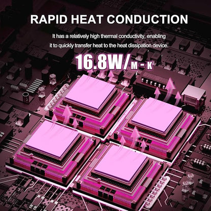 Maxtor Thermal Pad 16.8 W/mK,Thermal Pads for GPU/CPU/LED/Cooler,Excellent Heat Conduction，High Temperature Resistance (120x120x0.5mm)