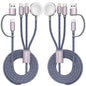 Travel Essentials,3 in 2 USB C Cable for Apple Watch Charger,iPhone Charger,Multi Charging Cable,Cruise Vacation Camping Essentials,Portable for iWatch Series 11-2/Ultra/SE & iPhone 17-12,Car,Blue