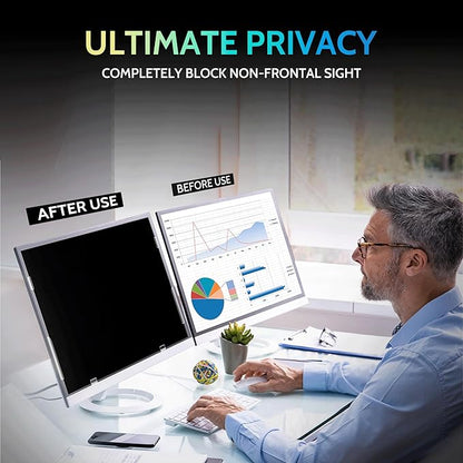Peslv [2-Pack] 19 Inch Privacy Screen for Computer Monitor 5:4 Aspect Ratio, Eye Protection Anti Blue Light Glare Shield, 19inch Removable Black Blackout Anti Spy Desktop Security Private Filter
