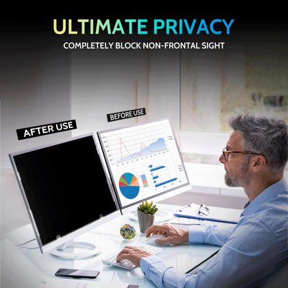 Peslv [2 Pack] 28 Inch Privacy Screen for Computer Monitor 16:9 Aspect Ratio, Eye Protection Anti Blue Light Glare Shield, 28inch Removable Black Blackout Anti Spy Desktop Security Private Filter