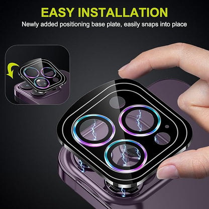 WSKEN for iPhone 14 Pro/iPhone 14 Pro Max Camera Lens Protector,[Night Shooting Mode] HD Tempered Metal Glass Camera Screen Protector Cover Film Accessories, Colorful