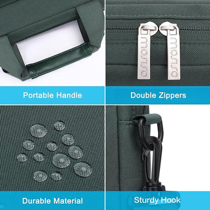MOSISO Laptop Shoulder Bag, Computer Bag with 2 Raised&1 Flapover&1 Horizontal Pocket&Handle&Belt
