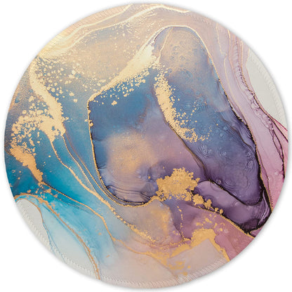 ITNRSIIET Round Mouse Pad with Stitched Edge Premium-Textured Waterproof Non-Slip Rubber Base Desktop Protection Mat Diameter 8.7 inches, Abstract Marble Texture