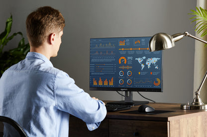 Amazon Basics 27 in IPS Monitor, Full HD 1080P, 75 Hz, Adjustable Stand, HDMI, Display Port, VGA Input, Built-in Speakers, VESA Compatible, Black