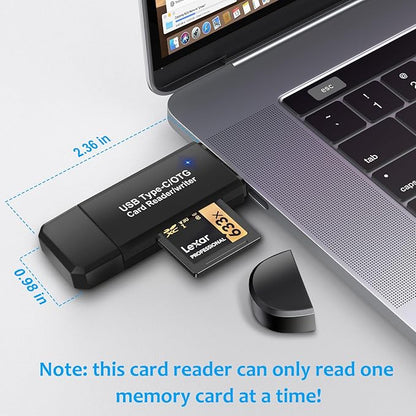 SD Card Reader for Android Photography Accessory Memory Card Reader with TF/SD Dual Slot for Computer, PC, MacBook, iPhone 16/15, iPad Pro, Chromebook, Samsung Galaxy S24/S23/S22/S21/S20, More