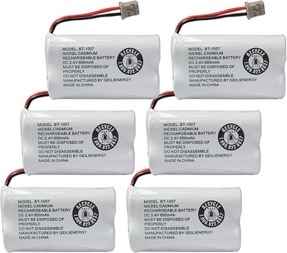 GEILIENERGY BT1007 BT1015 Phone Battery Compatible BT-1007 BT-1015 BT-904 BBTY0460001 BBTY0510001 DCX150 DECT1500 D1484 HHR-P506 HHR-P506A Handset Cordless Telephone(6 Pack)