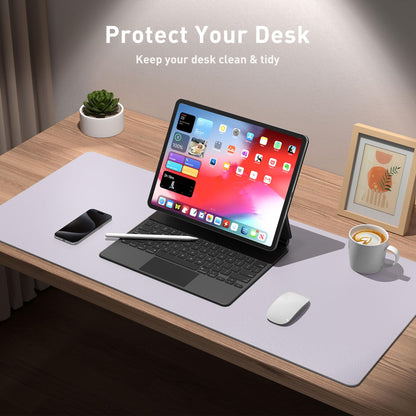 Aothia Non-Slip Waterproof PU Leather Desk Pad Protector for Mouse, Writing Desk, Office, Home, Laptop Blotter, 23.6" x 13.7", Black