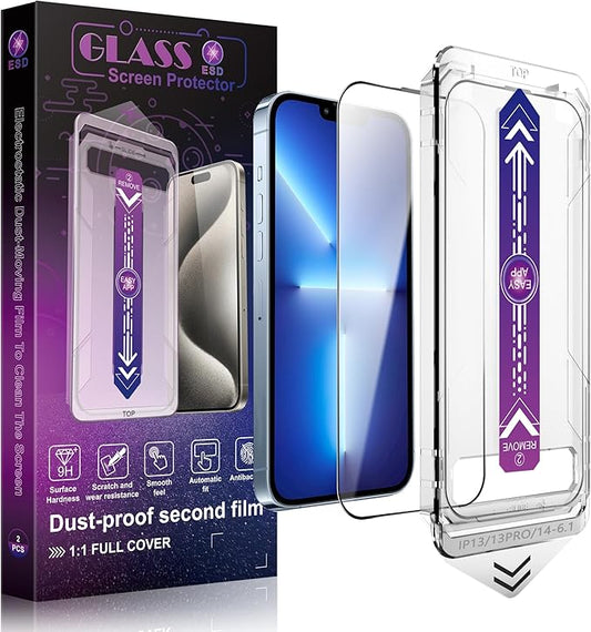 2 Pack Screen Protector Tempered Glass for iPhone 16e /14 /13/13 Pro