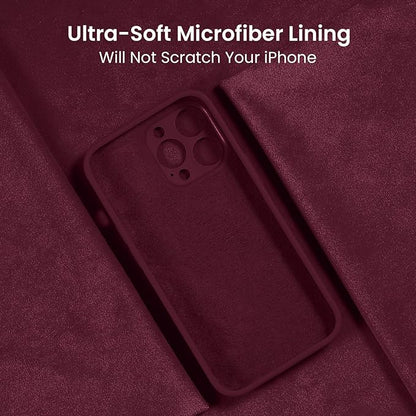 FireNova for iPhone 14 Pro Case, Silicone Upgraded [Camera Protection] Phone Case with [2 Screen Protectors], Soft Anti-Scratch Microfiber Lining Inside, 6.1 inch, Plum
