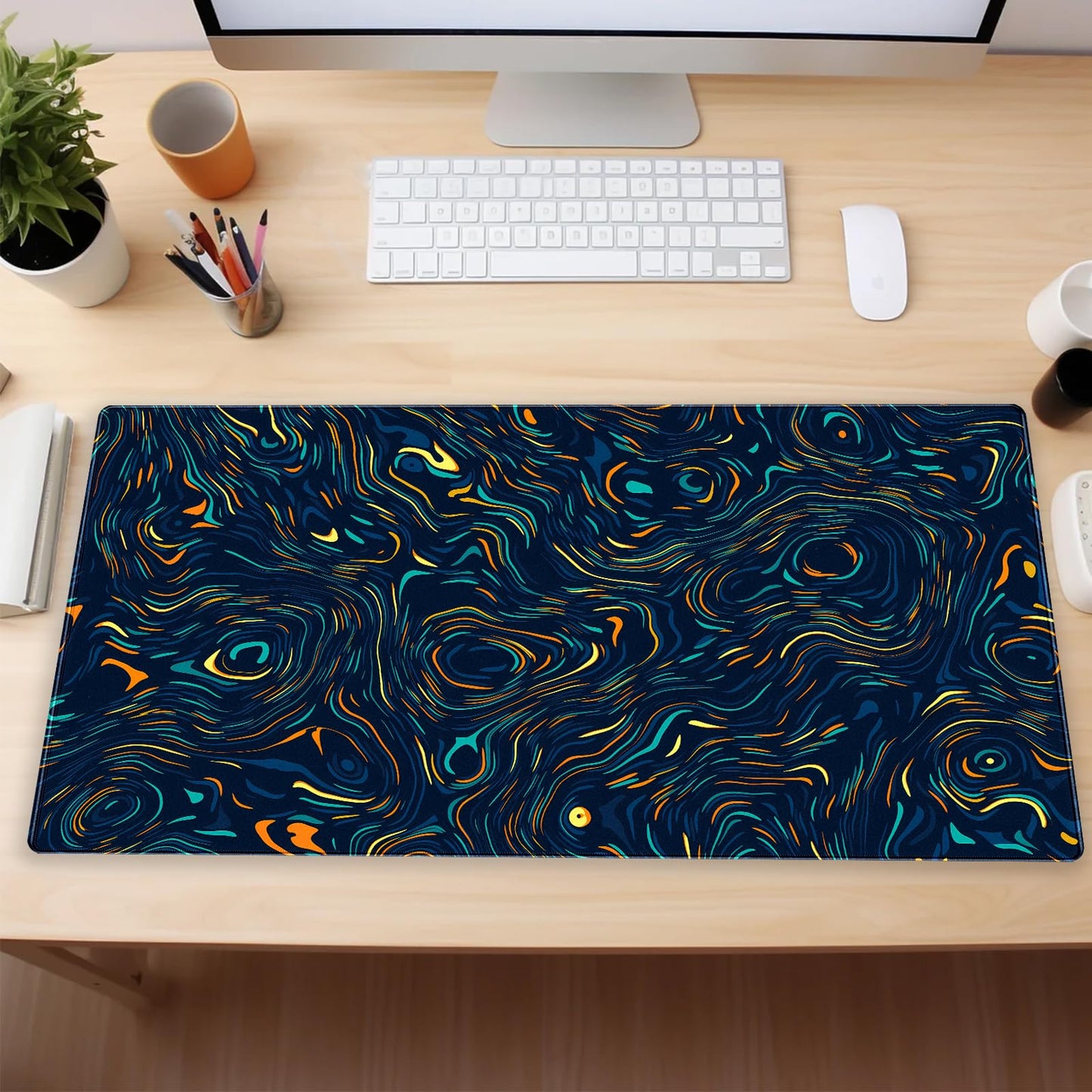 Abstract Swirl Desk Mat, XXL Large Gaming Mouse Pad