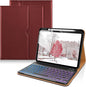 DTTO for iPad 11th (A16)/ 10th Generation Case with Keyboard (2025/2022), 7 Colors Backlit Wireless Detachable Keyboard Leather Folio Cover with Pencil Holder & Pocket, Burgundy Red