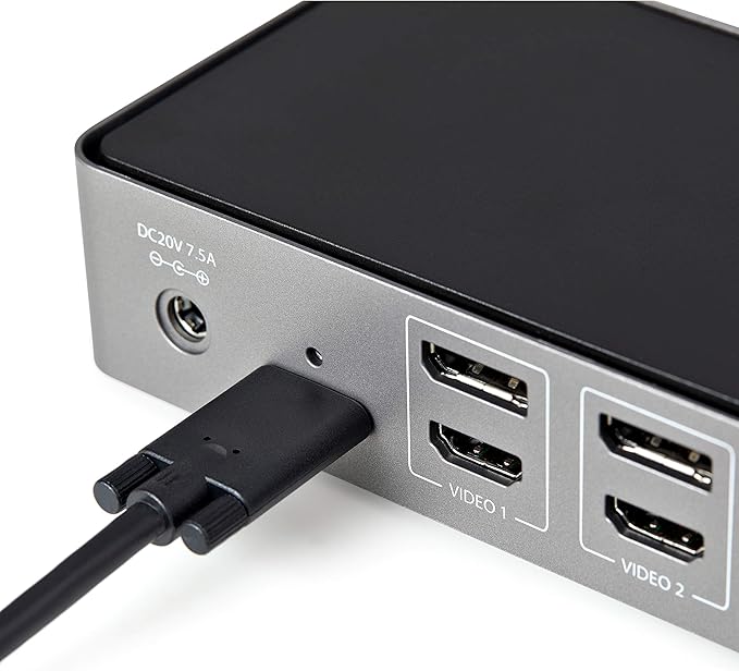 StarTech.com USB-C / USB-A Hybrid Docking Station for MacBook Pro / Air M1 M2 M3 M4 & Windows, Universal Triple 4K 60Hz HDMI DP Dock, Thunderbolt Compatible, 85W Laptop Charging - TAA