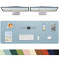 Leather Desk Pad Protector, Office Mat, Large Mouse Pad, Non-Slip Blotter, Laptop Pad, Waterproof Writing Pad for Office & Home (Grey Blue, 40" x 17")