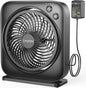Portable Table fan, Window Fan,Small Box Fan with 3 Powerful Speed & 4 Timer Setting, 270° Pivoting Quiet Square DC Fan for Home Office Bedroom Bathroom Kitchen