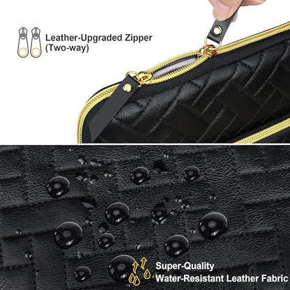 Lacdo Laptop Sleeve Case for 14 inch New MacBook Pro M4/M3/M2/M1 Chips Pro Max A3112 A3401 A3185 A2918 A2992 A2779 A2442 2024-2021, 13.8 inch Surface Laptop 7th Copilot+PC Computer Bag, Elegant Black