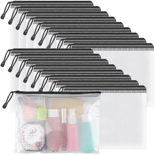 Umriox B4 Mesh Zipper Pouch Bags, 18 Pack Large Organizer, 6 Colors