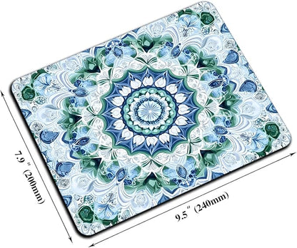 Mouse Pad, Cute Aesthetics Mandala Pattern Mouse Pads for Desk, 9.5" x 7.9" Non-Slip Rubber Base Computer Mousepad with Women, Portable Square Design for Wireless Mouse and Pad Laptop Office & Travel