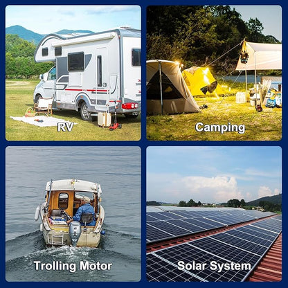 WEIZE 24V 100AH Bluetooth LiFePO4 Lithium Battery, Grade A Cells, 150A BMS, Low-Temp Protection Deep Cycle 500A/3S Peak Discharge Battery for Trolling Motor, Solar System, RV, Camping, Off Grid