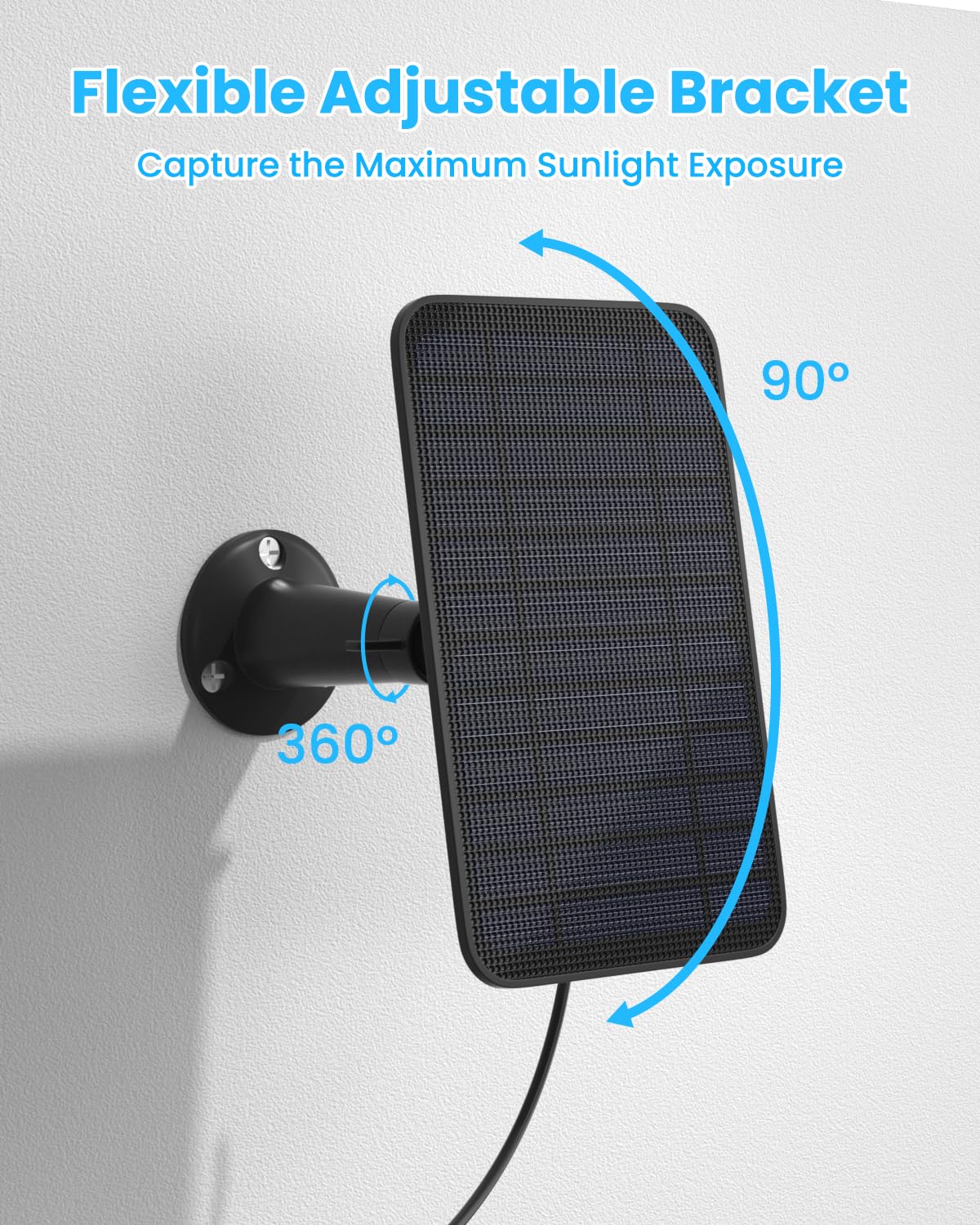 5W Solar Panel for Blink Camera Outdoor, Solar Panel Charger Compatible with Blink Outdoor 4 (4th Gen) Camera, Solar Panel w/Battery for Blink Camera, 9.8ft Cable Rubber Plug IP65 Waterproof, 2 Pack
