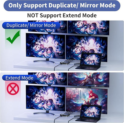 HDMI Splitter 1 in 4 Out 4K@30Hz, Powered 1x4 HDMI Video Splitter 4 Ports with Power Cord, Duplicate/Mirror Screen, Supports UltralHD 3D 1080P HDCP 1.4 for HDTV, STB, DVD, PS5/4/3, Projector, Etc