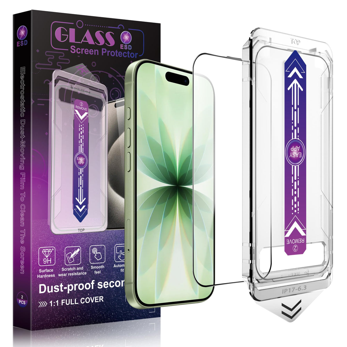 CHRYSHA 2-Pack Privacy Screen Protector for iPhone Air 6.5-Inch, Auto Dust Removal, No Bubbles,Anti-Spy Tempered Glass Film, Easy Installation