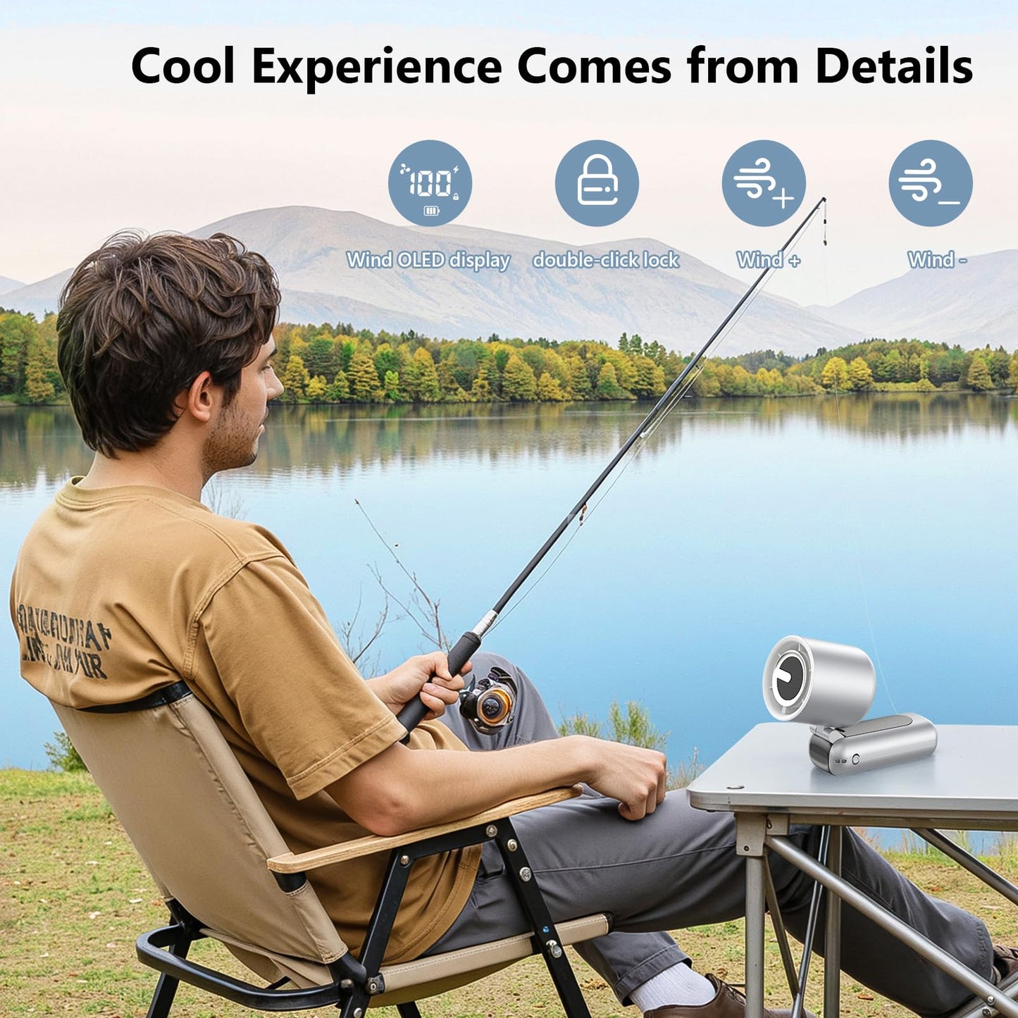 AGEYOU Portable Handheld Mini Fan,Speed(1-100) Adjustable Turbo Personal Fan,4000mAh Battery Rechargeable,AI Digital Display,Gifts for Women Men Camping Travel Summer Outdoor