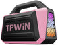 TPWIN Wireless Bluetooth Speakers - Portable Speaker 80W Peak, 20H Playtime, Light Shows, Loud Speaker with Strong Bass, BT 5.3, TWS, IPX6 Waterproof for Home Travel Outdoor Beach Camping - Pink