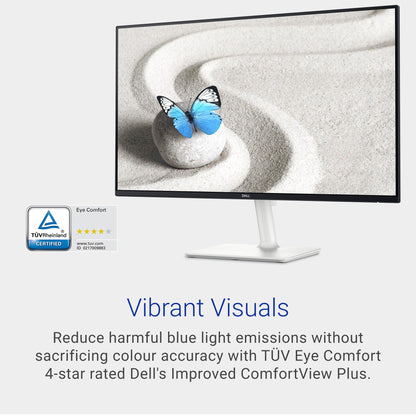 Dell S2725DS Monitor - 27 Inch, QHD (2560x1440) Display, 100Hz refresh rate, 1500:1 contrast ratio, TÜV Rheinland Eye comfort 4 Star,Integrated 2x5W speaker, Height/Tilt/Swivel/Pivot- Ash White color