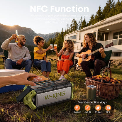 W-KING Bluetooth Speaker Wireless, 90W Max Loud Portable Outdoor Speaker