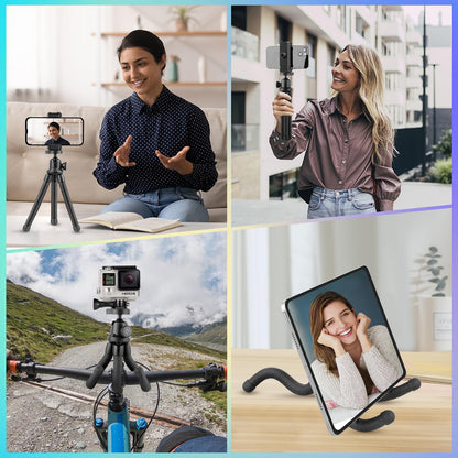 UBeesize Phone Tripod, UBeesize 12 Inch Flexible Cell Phone Tripod Stand Holder with Wireless Remote Shutter & Universal Phone Mount, Compatible with Smartphone/DSLR/GoPro Camera