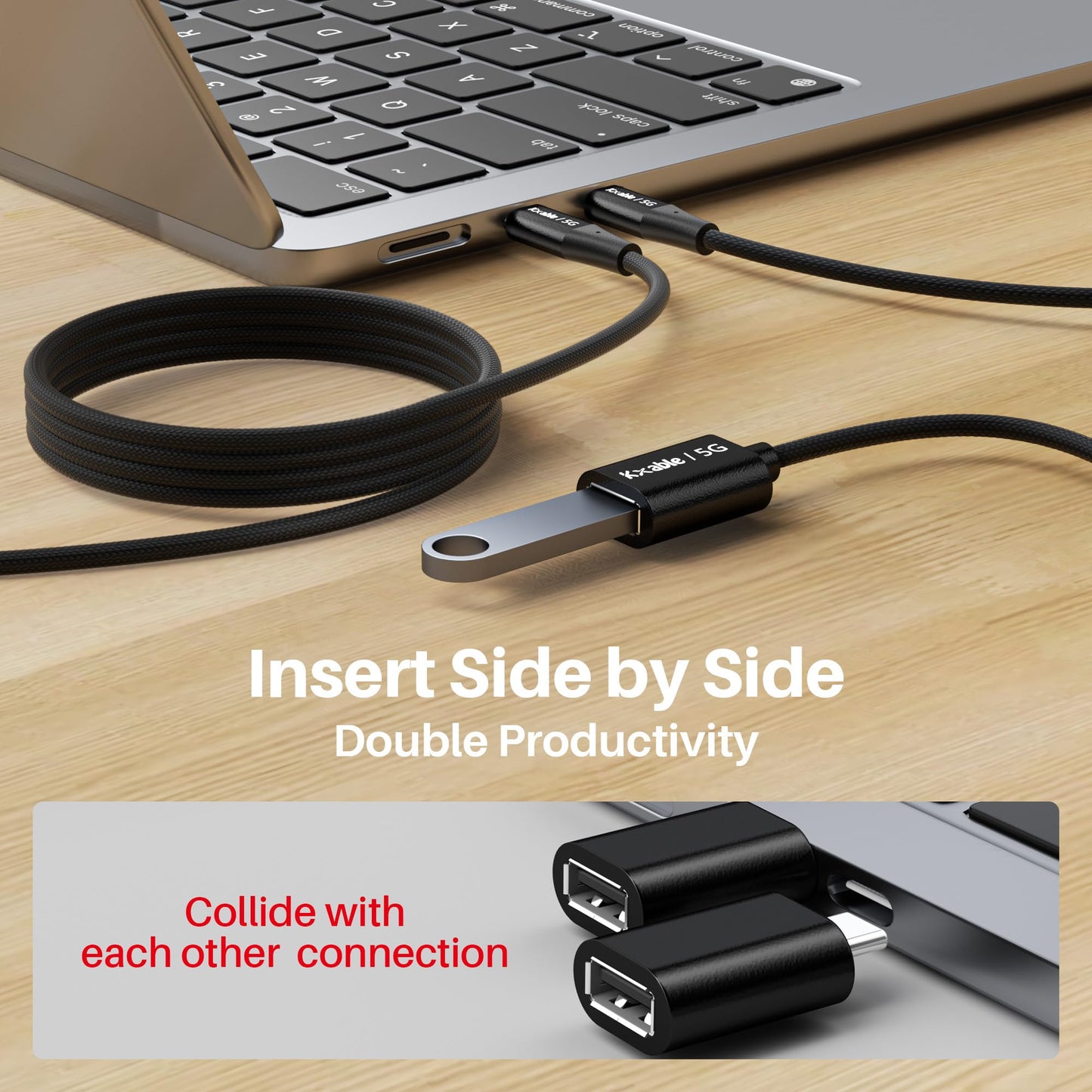 USB C to USB Female Cable 6FT, Type-C Male to USB A 3.1 Female OTG Cable, 5Gbps Data Transfer, Compatible with MacBook Pro/Air, iPhone 17 Pro Max 16/15 Series, Galaxy S25 S24/S23/S22/S21 and More