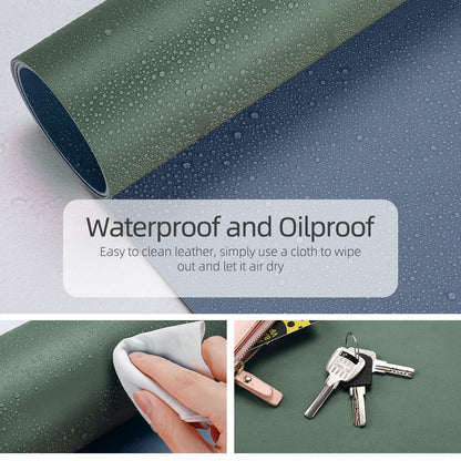 YSAGI Dual-Sided Desk Pad Protector, 31.5" x 15.7" Desk Mat with Non-Slip - Waterproof PU Leather Office Desk Blotter for Mouse, Keyboard, Writing, Dark Green+Dark Blue