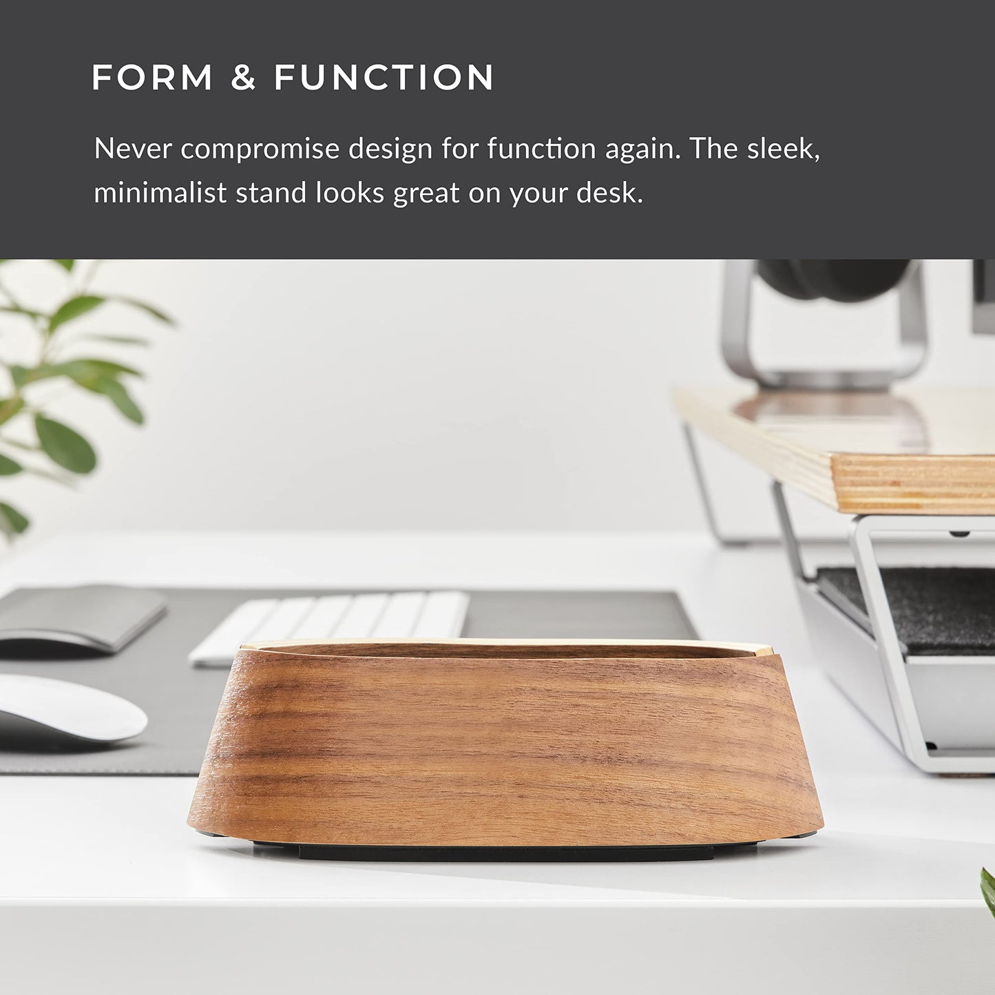 HumanCentric Vertical Laptop Stand in Black Walnut Wood, Adjustable
