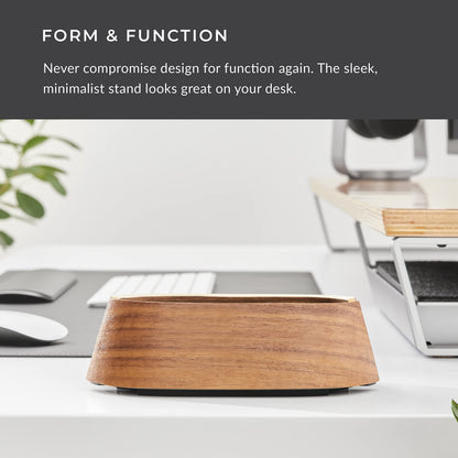 HumanCentric Vertical Laptop Stand in Black Walnut Wood, Adjustable