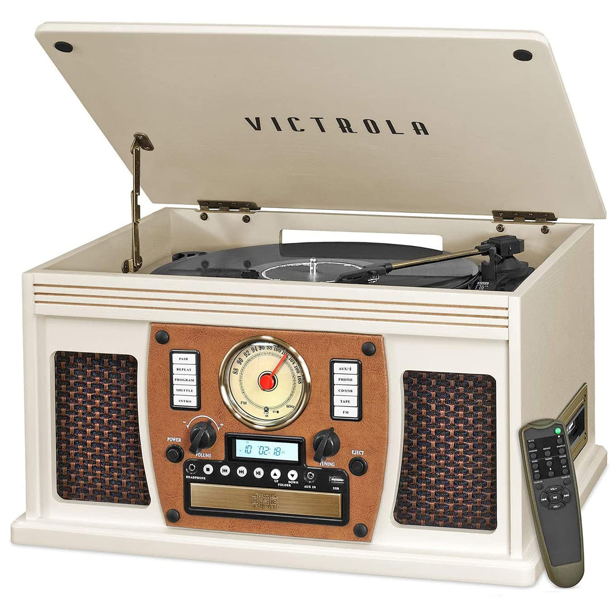 Victrola Navigator - 8-in-1 Bluetooth Record Player - Mahogany