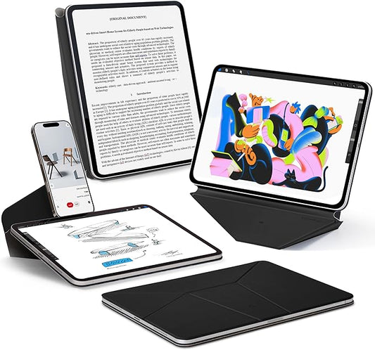 MOFT Dynamic Folio Case for iPad Air 11" (M4 2026 / M3 2025 / M2 2024) & iPad Air 10.9-inch 5th 4th Generation 2022 2020, Slim Magnetic Stand Case with 20+ Viewing Angles, Jet Black